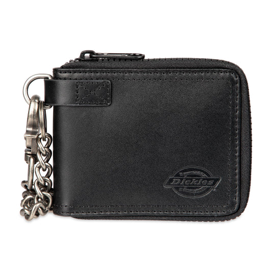 Dickies Mens RFID Everyday Leather Bifold Chain Wallet, Black, One Size