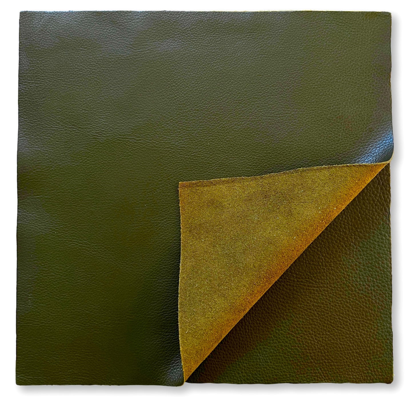 Natural Grain Cow Leathers: 12'' x 12'' Pre-Cut Leather Pieces (Olive, 3 Pieces)