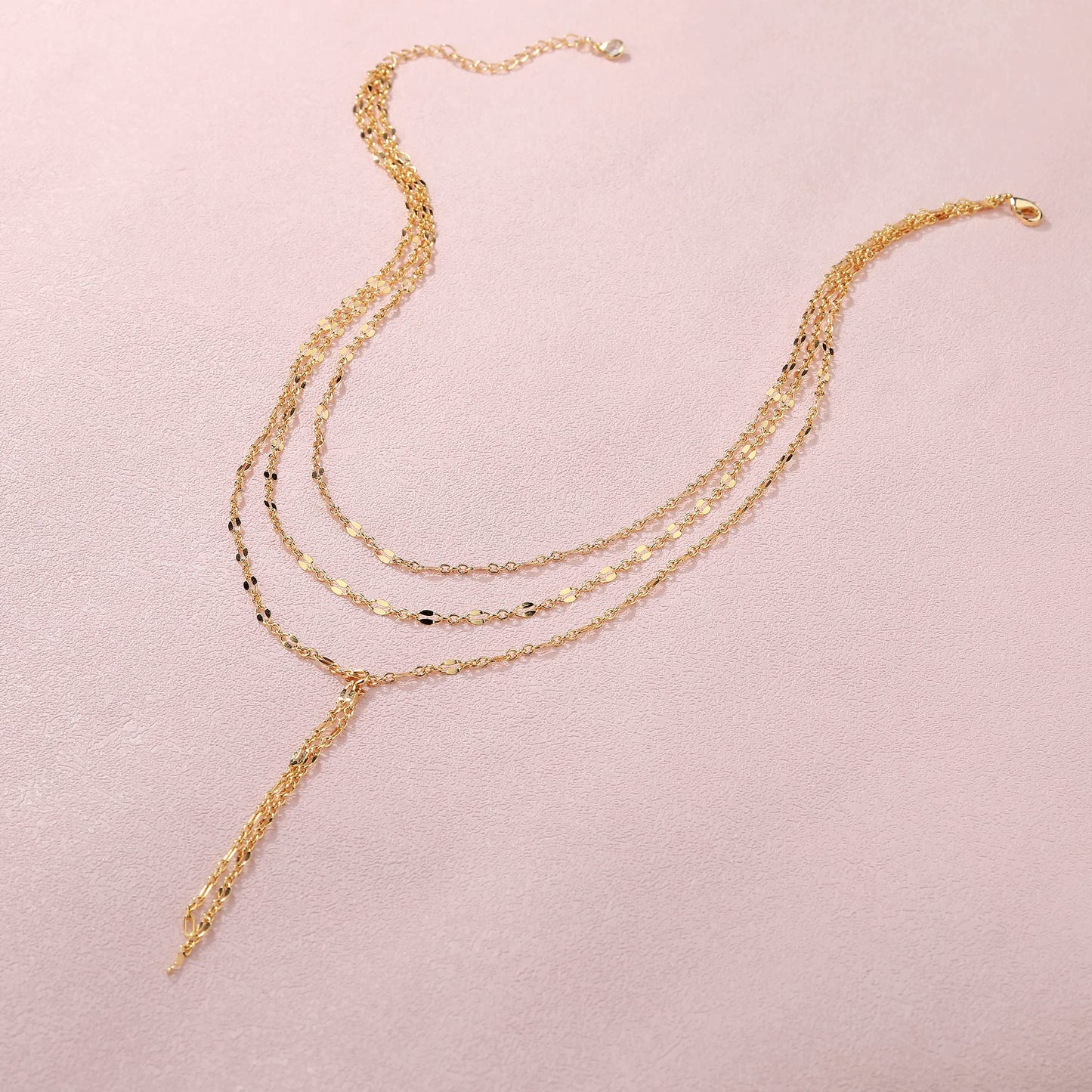 Tewiky Lariat Necklace for Women, Dainty Gold Long Necklaces 14k Gold Plated Heart Pearl CZ Teardrop Pendant Necklace Simple Drop Necklace Trendy Y Necklace Fashion Jewelry for Women