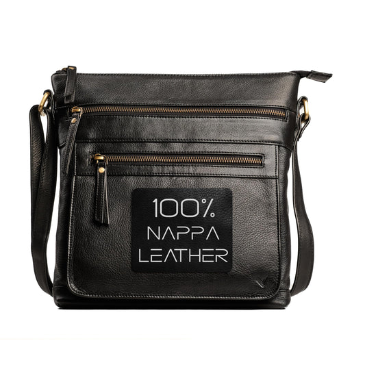 Lavalen Leather Crossbody Bags for Women - Leather Cross Body Bag for Woman -Small Handbag with Large Capacity & Many Zippers