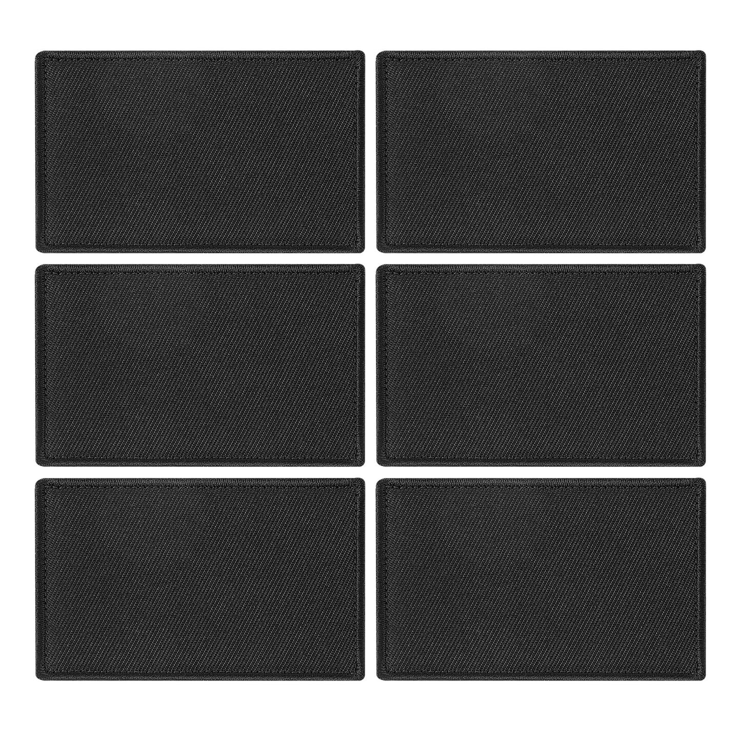 PATIKIL Rectangle Solid Flag Patch, 6 Pcs 3x2 Inch Pure Embroidered Patch Decorative for Holes Hats Jeans Repair Bags DIY Craft, Black