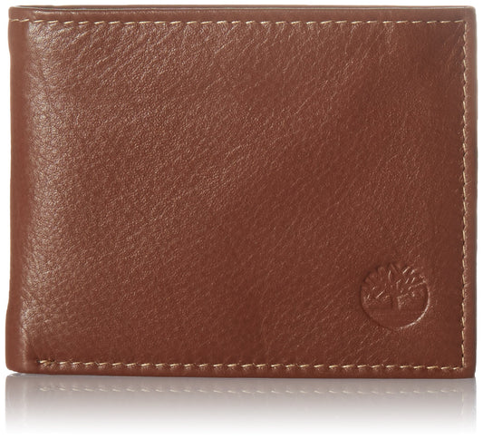 Timberland Men's Wellington Leather Rfid Bifold Commuter Security Wallet, Cognac, One Size