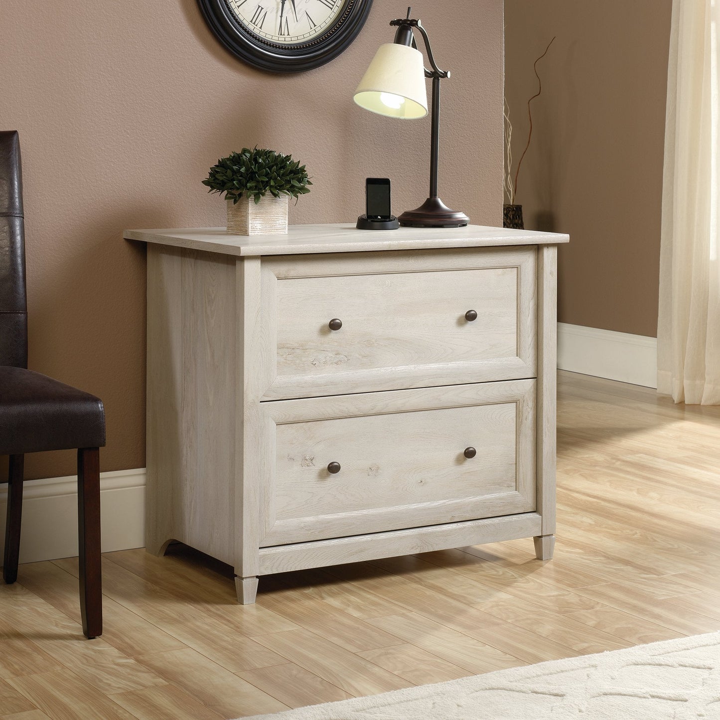Sauder Edge Water 2 Drawer Lateral Filing Cabinet, Office File Cabinet, in Chalked Chestnut