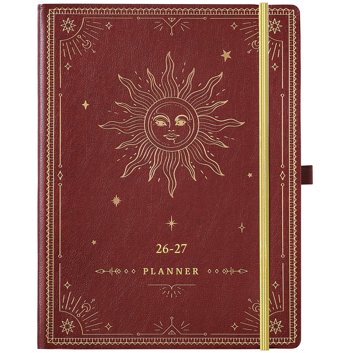 2026-2027 Planner - Academic Planner 2026-2027, 9" x 11", Jul. 2026 - Jun. 2027, Weekly and Monthly Planner 26-27, Leather Cover with Thick Paper, Back Pocket - The Sun