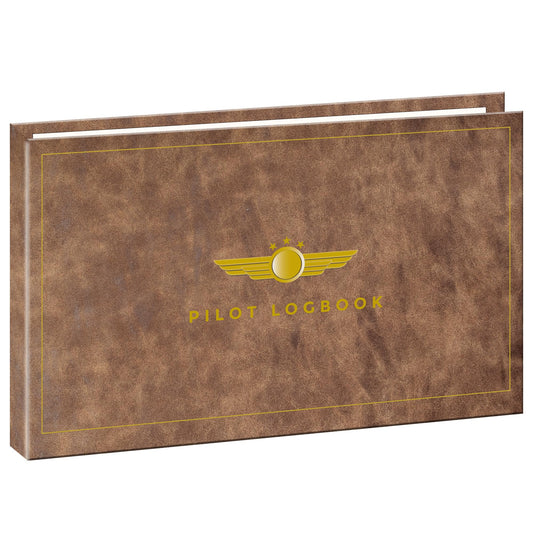 Professional Flight Log 11" x 6.75" x 1" – 150 Pages | Faux Leather Pilot Journal | Durable 150-Page Aviation Record Book | Compact Airplane Log for Student & Private Pilots | Aviation Logbook for Aircraft & Training Use