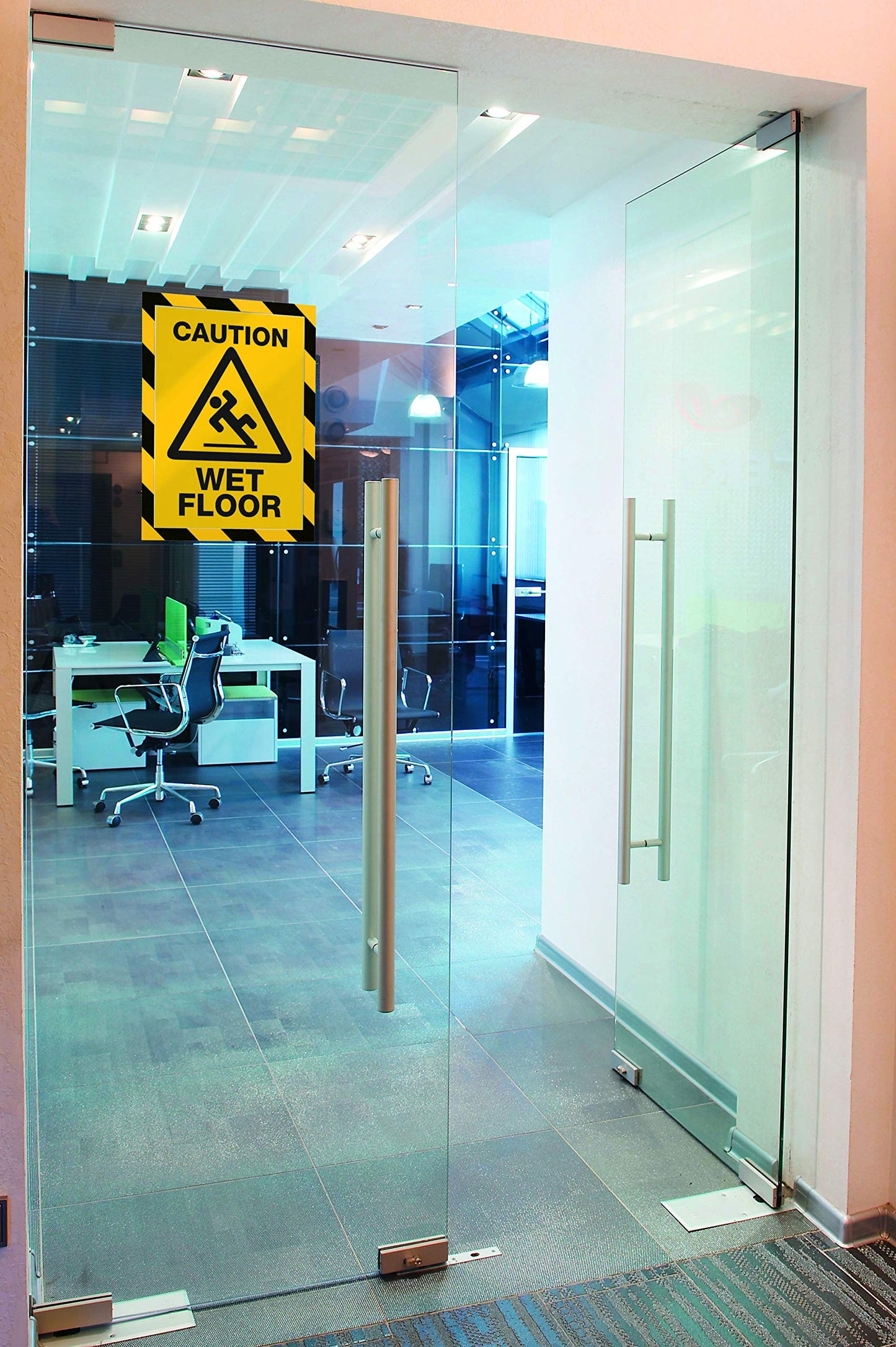 Durable Duraframe Self-Adhesive Magnetic Security Sign Holder - Letter-Size 8.5" x 11" Inch - Yellow & Black Magnetic Frame