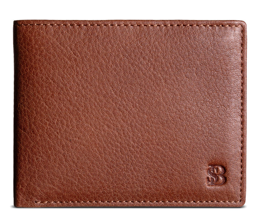 Full Grain Leather Wallet for Men | RFID Blocking | Extra Capacity Bifold Wallet with ID Windows | Ultra Strong Stitching | Slim Billfold with 13 Card Slots | Gift for Him (California Desert Venture)