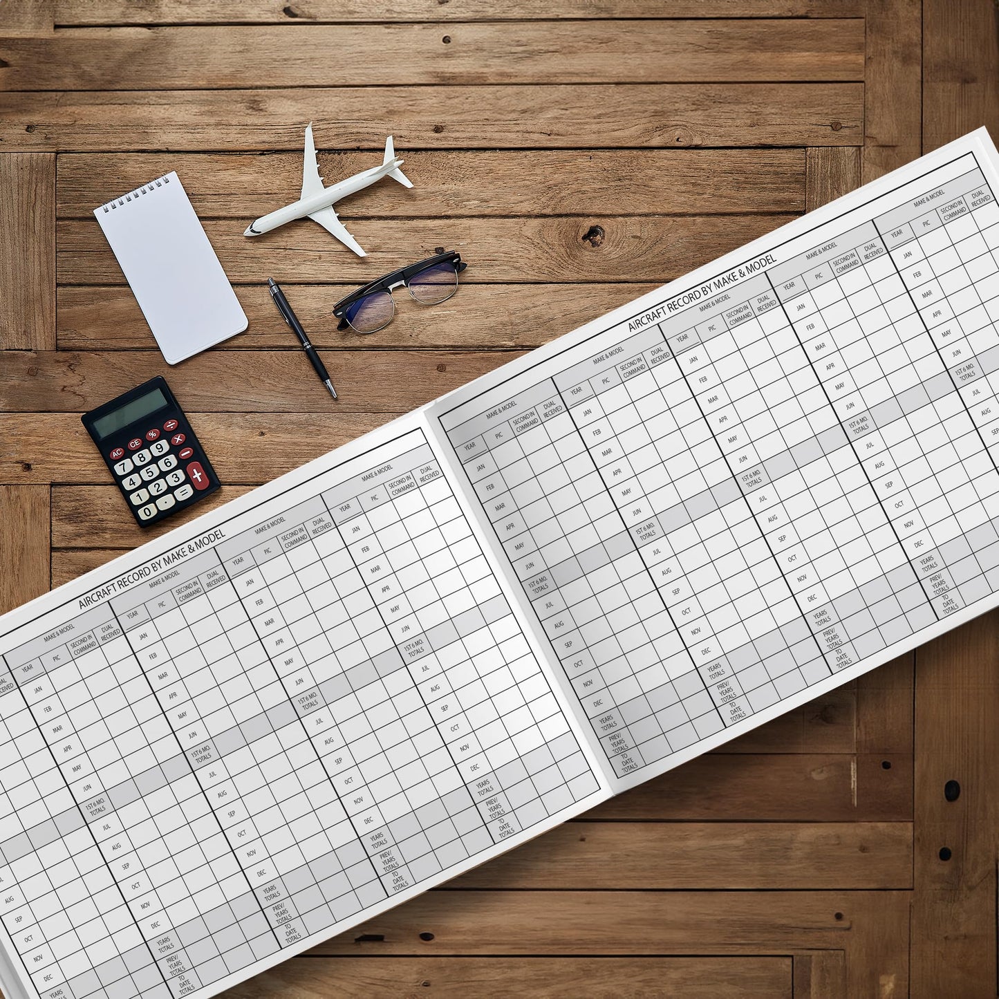 Professional Flight Log 11" x 6.75" x 1" – 150 Pages | Faux Leather Pilot Journal | Durable 150-Page Aviation Record Book | Compact Airplane Log for Student & Private Pilots | Aviation Logbook for Aircraft & Training Use
