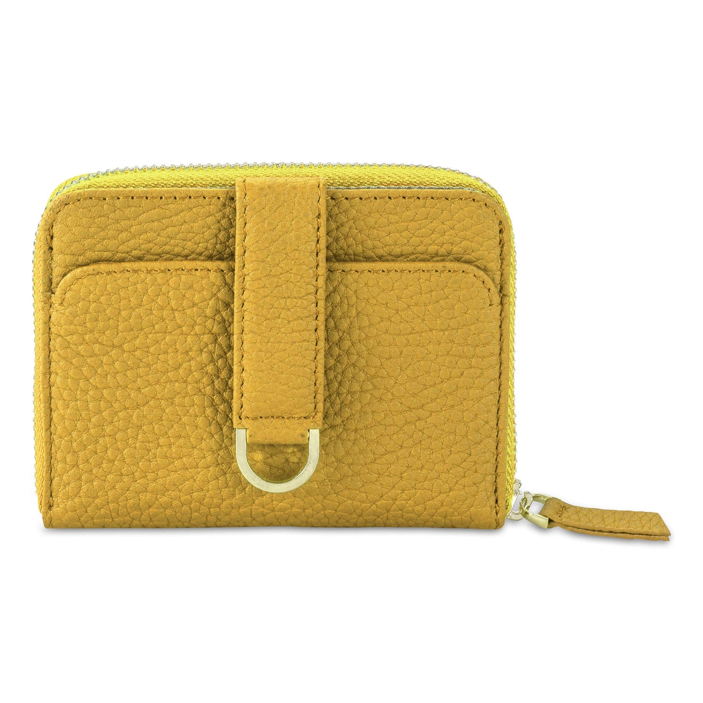Vaultskin Small Wallet for Women, Leather Card Holder with RFID Blocking with Zipper Coin Pocket, Cash Pocket - Minimalist Wallet Women Slim Design for Everyday Use (Yellow, Belgravia)