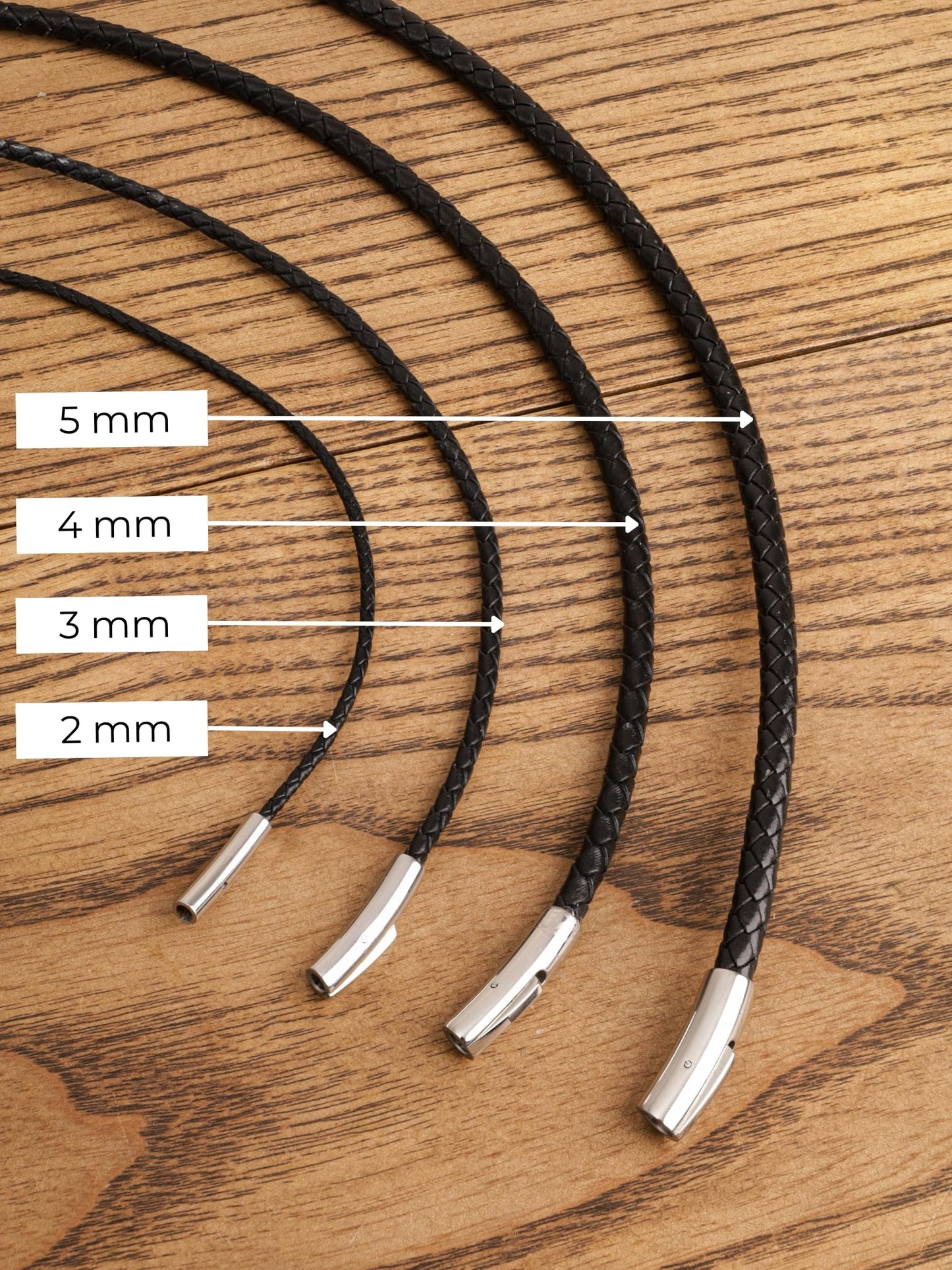 HAQUIL Waterproof Braided Leather Cord Chain Necklace for Pendant, Jewelry Gift for Men and Women 30inch 4mm