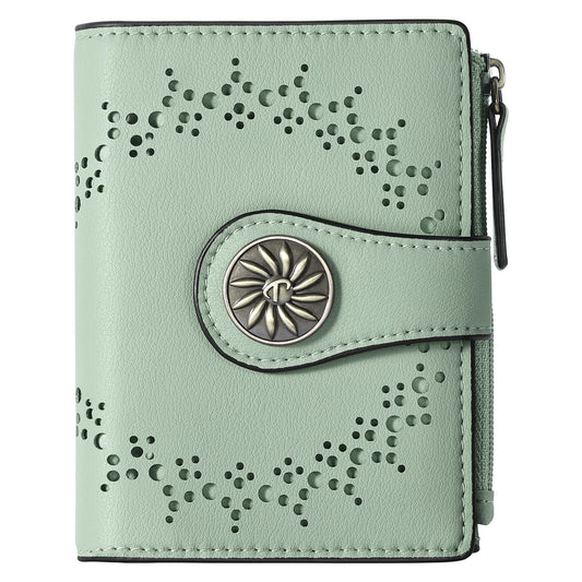 Tipmile Small Wallet for Women Bifold RFID Blocking Card Holder Leather Wallets with Zipper Coin Pocket