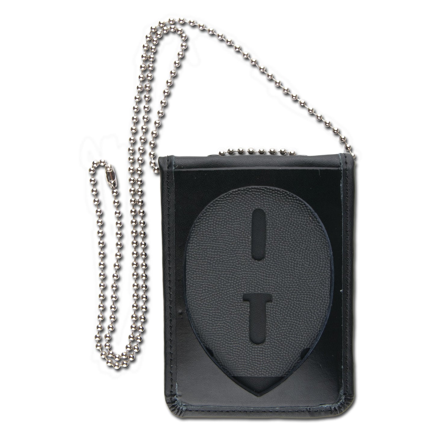 Rothco Leather Neck Identification Badge Holder, Black