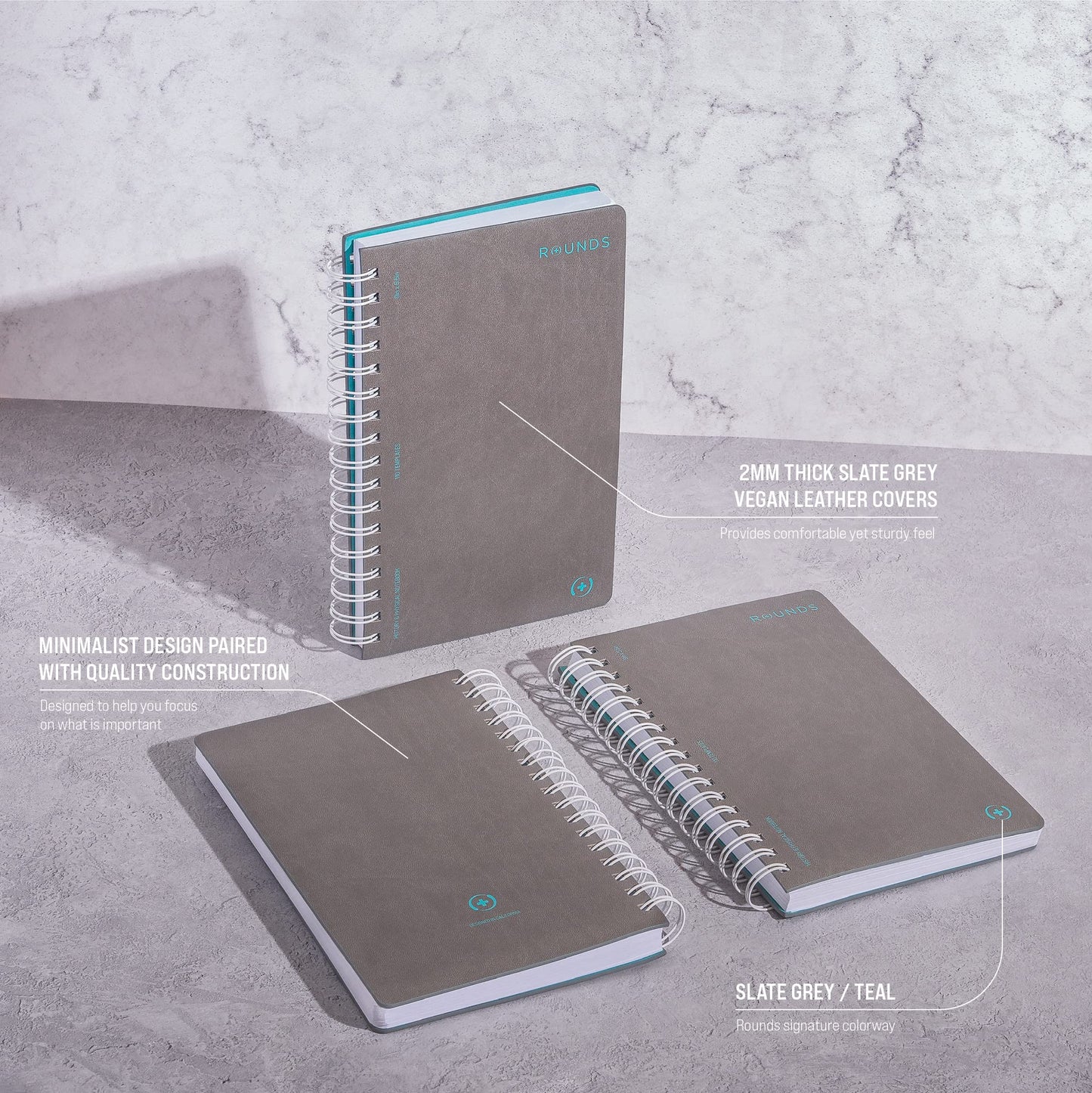 H&P Notebook Spacious Medical History and Physical Notebook (8.5" x 5.5") 110 Templates Minimalist Leather Cover
