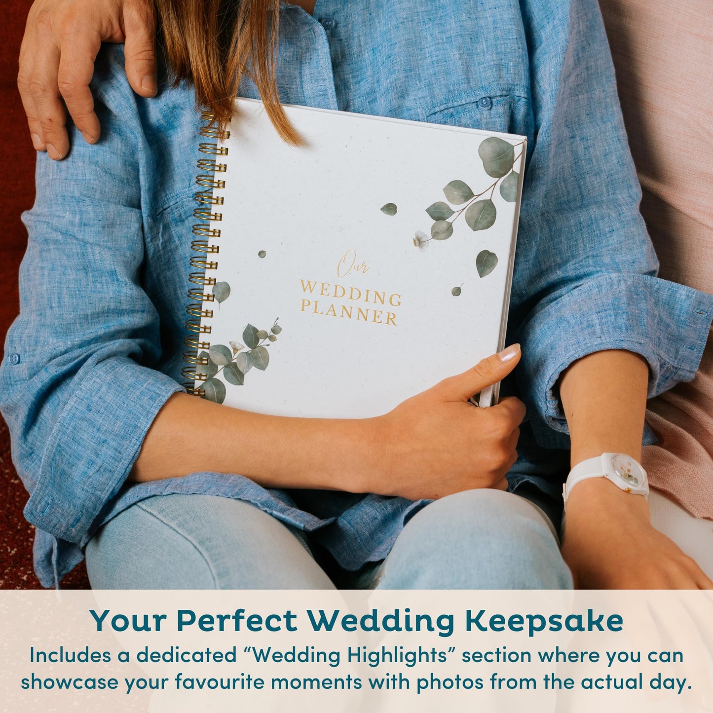 Timeless Premium Wedding Planner Book and Organizer – Wedding Planning Book, Comprehensive Keepsake & Countdown Binder, Perfect Engagement Gift for Women, 11" x 9" (Eucalyptus)