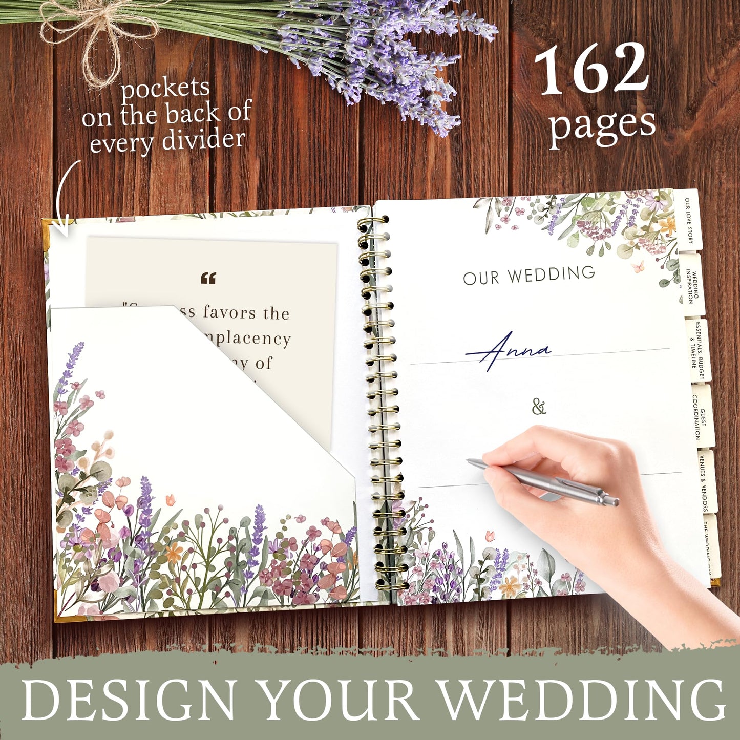 The Ultimate Premium Wedding Planner and Organizer for Brides: Hardcover Bridal Planning Book with Soft Floral Design, 162 Pages, 11.8 x 10.6 Inches, Monthly Countdown Calendar, Checklists, Timelines, Budgeting & Keepsake Features