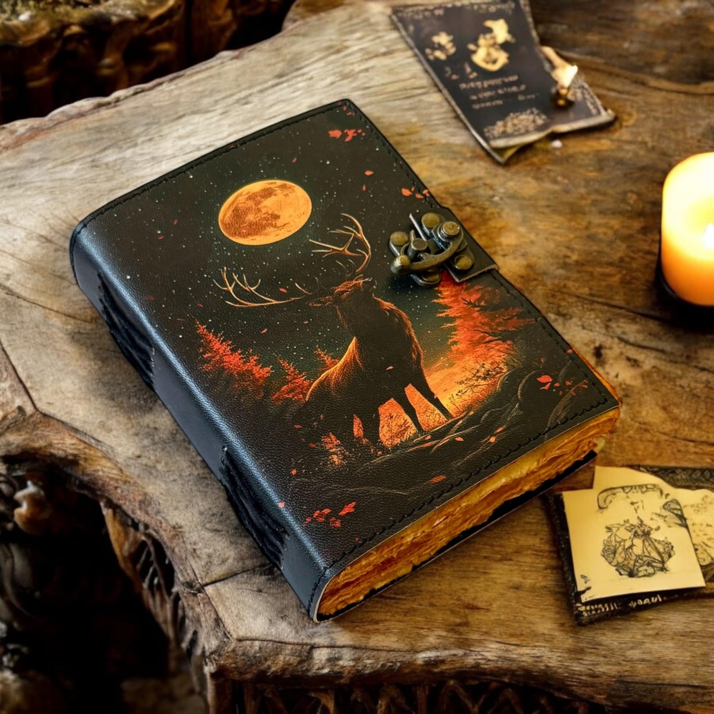 Blank Spell Book Of Shadows Deer hunting antler Grimoire Leather Bound Journal Book of shadows Journal Wiccan Notebook Log book Antique Witchcraft Supplies Daily Journal Adventure Greek Mythology Goddess
