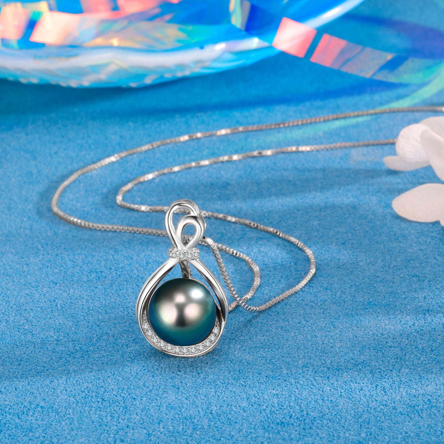 NONNYL Gifts For Wife Women Wedding Anniversary - Mothers Day Gifts- Valentine's Day - Birthday Gift for Women Her Mom Wife Girlfriend Grandma on Tahitian Black Pearl Necklace for Women Christmas Romantic Luxury Jewelry