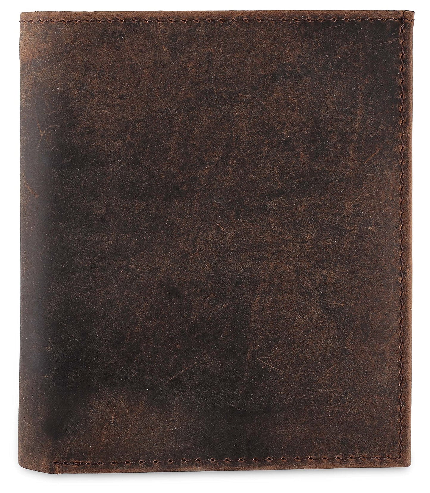 F&L CLASSIC RFID Blocking Mens Leather Bi-Fold Big Hipster Wallet, 13 credit card slots,buffalo vintage brown