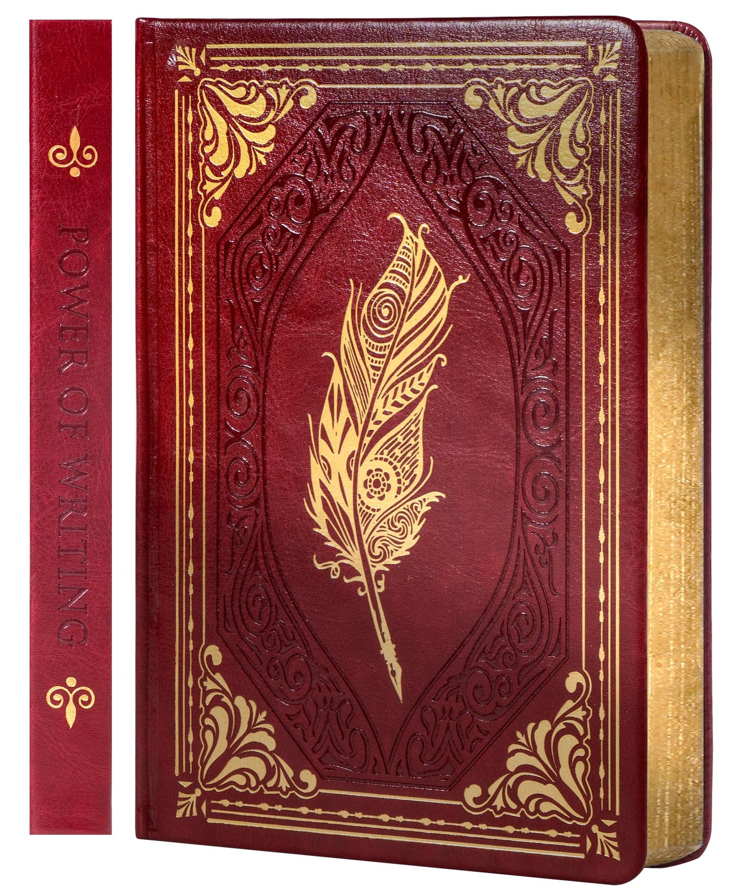 CAGIE 320 Pages Thick Hardcover Journaling Notebooks Vintage Leather Journal for Women Men A5 College Ruled Journals for Writing with Gift Box, 5.7 x 8.3 in, Red