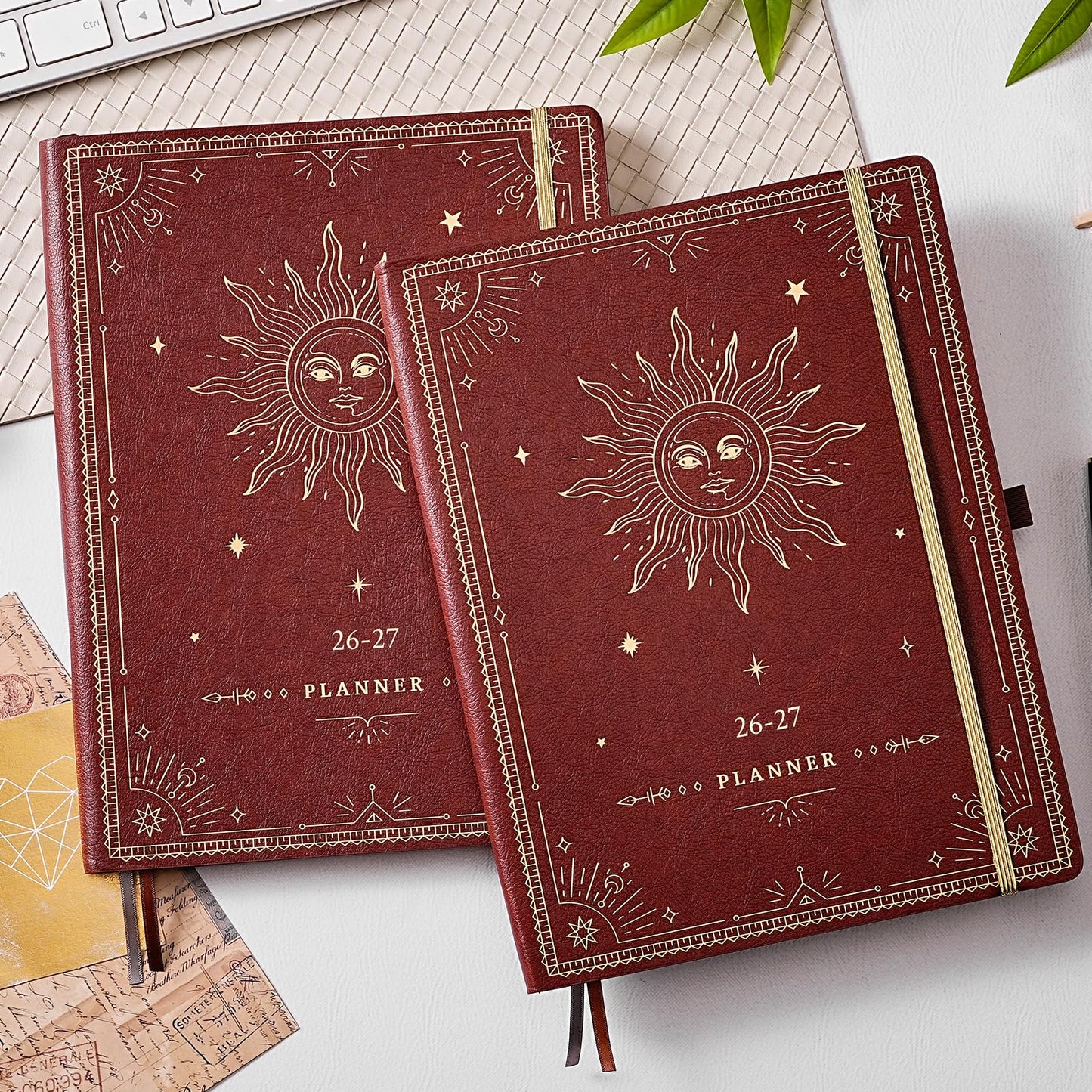 2026-2027 Planner - Academic Planner 2026-2027, 9" x 11", Jul. 2026 - Jun. 2027, Weekly and Monthly Planner 26-27, Leather Cover with Thick Paper, Back Pocket - The Sun