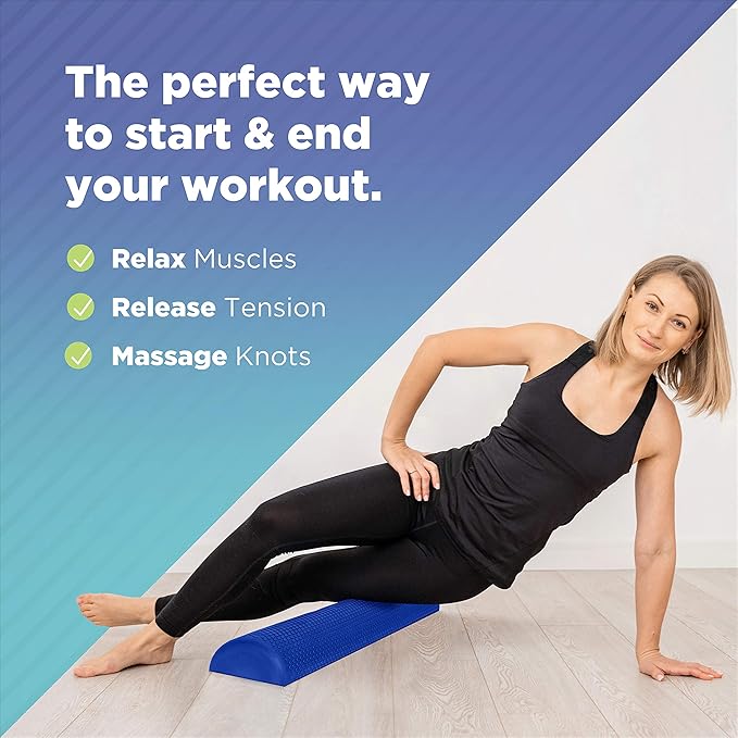 Bean Products High-Density EVA Foam Rollers | Deep Tissue Massager | Myofascial Release Textured Bumps | 12??Half Roller | Made in The USA