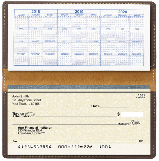 CAROUSELCHECKS Grazing Deer Laser Engraved Leatherette Checkbook Cover
