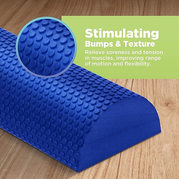 Bean Products High-Density EVA Foam Rollers | Deep Tissue Massager | Myofascial Release Textured Bumps | 36??Half Roller | Made in The USA
