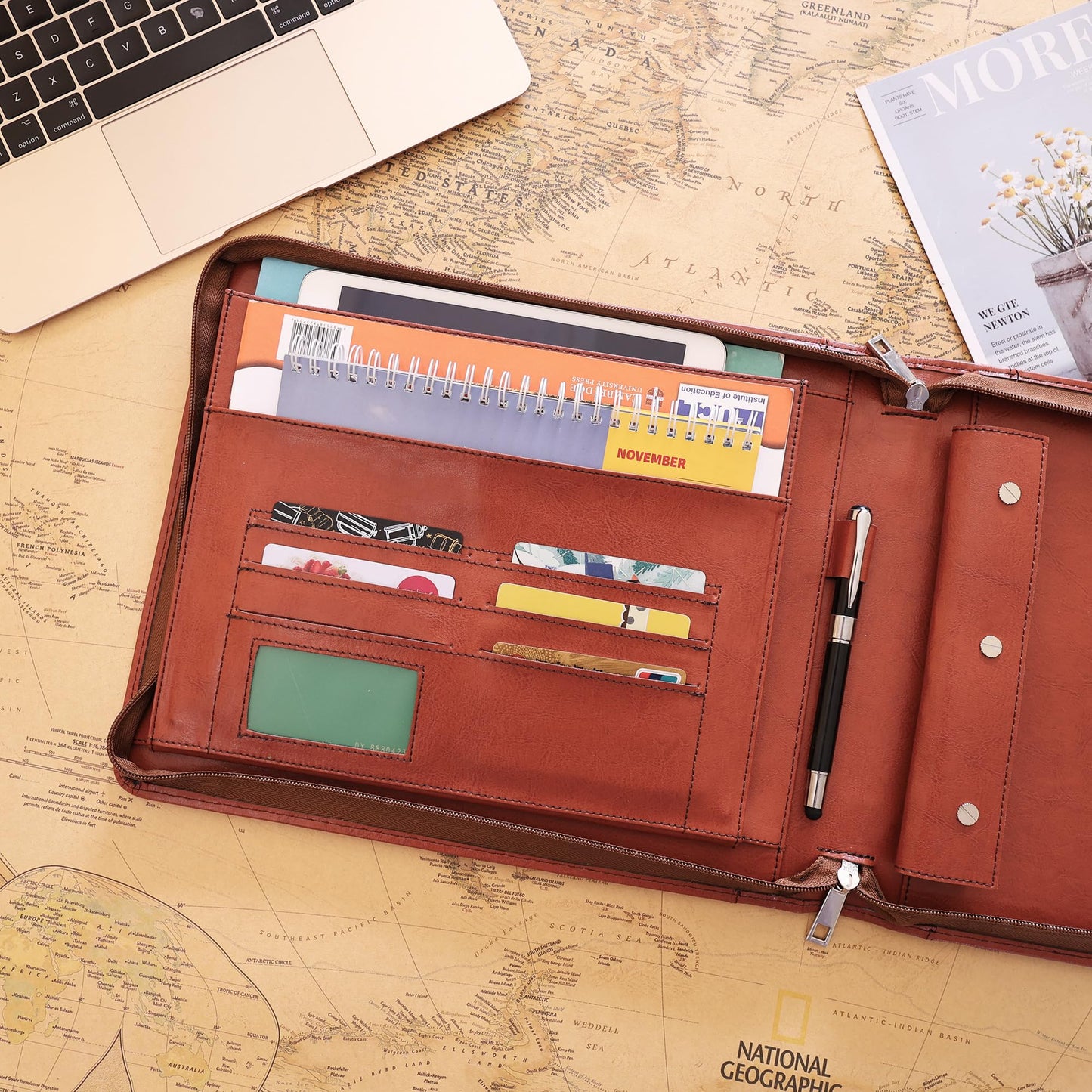 Gvalant Professional Vegan Leather Pilot Logbook, Pilot Journal for Letter Size Paper, Pilot Log Book Binder, Pilot Log Organizer, logbook Aviation Cover