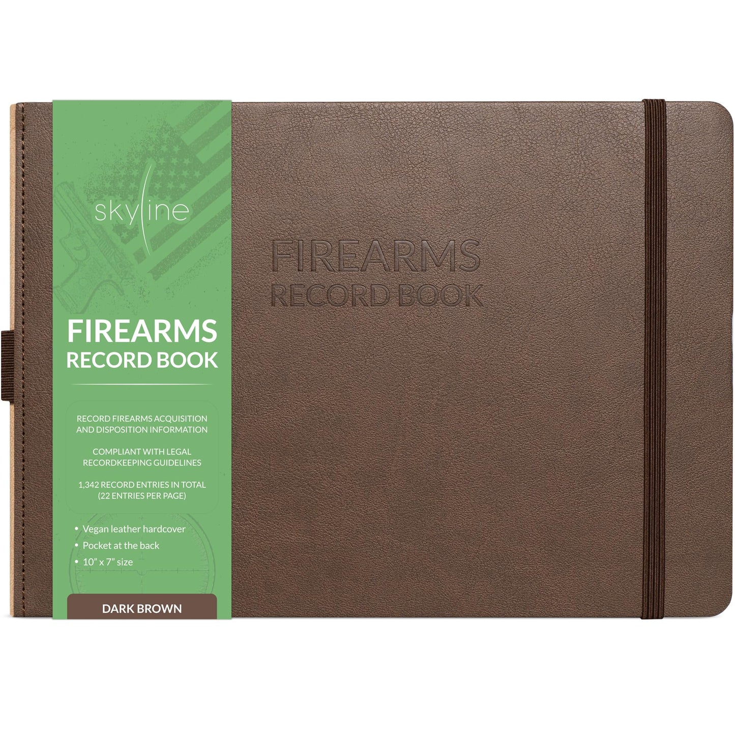 Skyline Firearms Acquisition & Disposition Record Book – Hardcover Gun Log Book for Firearm Dealers & Personal Use – Log Book for Receipt & Disposition Records, 10x7″(Dark Brown)