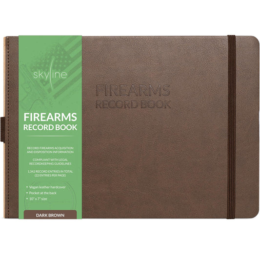 Skyline Firearms Acquisition & Disposition Record Book – Hardcover Gun Log Book for Firearm Dealers & Personal Use – Log Book for Receipt & Disposition Records, 10x7″(Dark Brown)