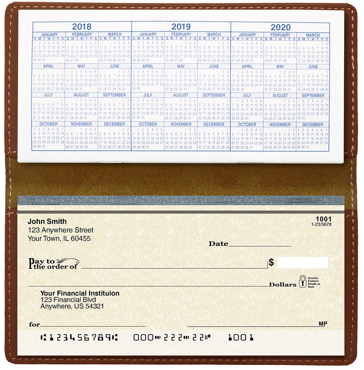 CAROUSELCHECKS Paw Prints Laser Engraved Leatherette Checkbook Cover