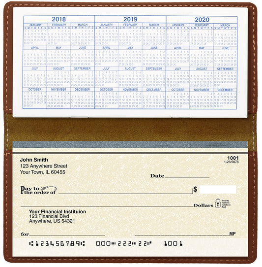 CAROUSELCHECKS Paw Prints Laser Engraved Leatherette Checkbook Cover