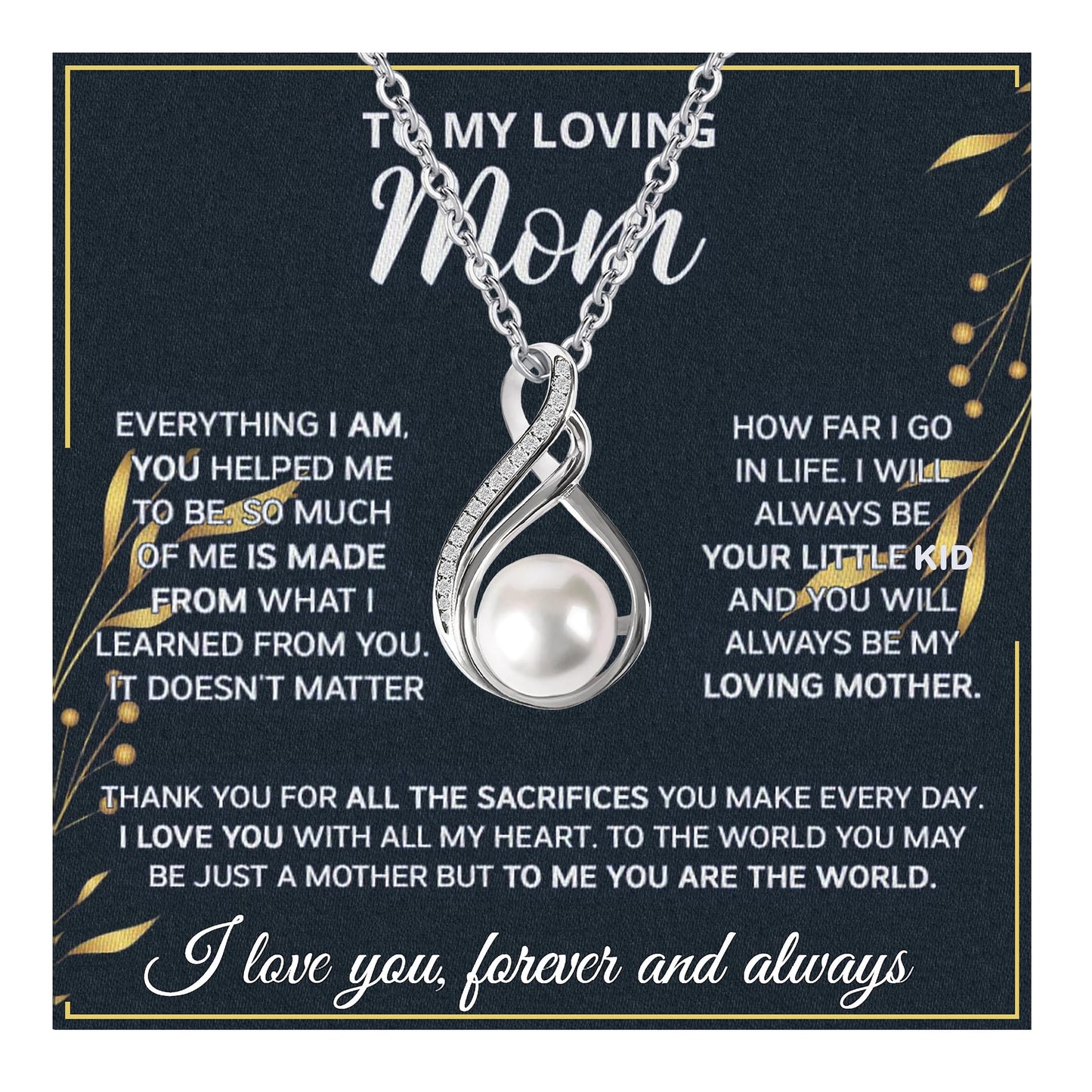 Mothers Day Gifts Mom Necklace For Women 925 Sterling Silver Mother Of Pearl Necklace Birthday Christmas Mom Gifts (MN1002Pearl2W, Sterling Sliver)