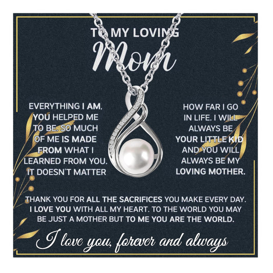 Mothers Day Gifts Mom Necklace For Women 925 Sterling Silver Mother Of Pearl Necklace Birthday Christmas Mom Gifts (MN1002Pearl2W, Sterling Sliver)