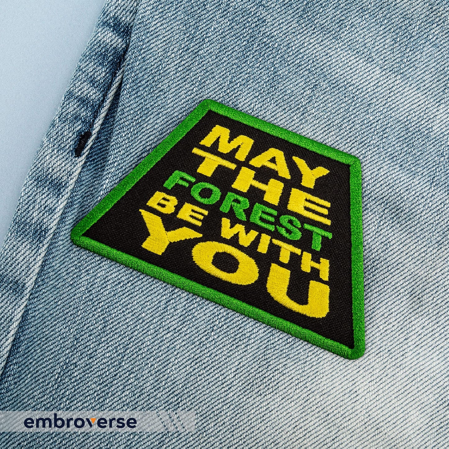 EMBROVERSE May The Forest Be with You Travel Patch - Funny Embroidered Iron On Patches - Size: 3.9 x 2.4 inches