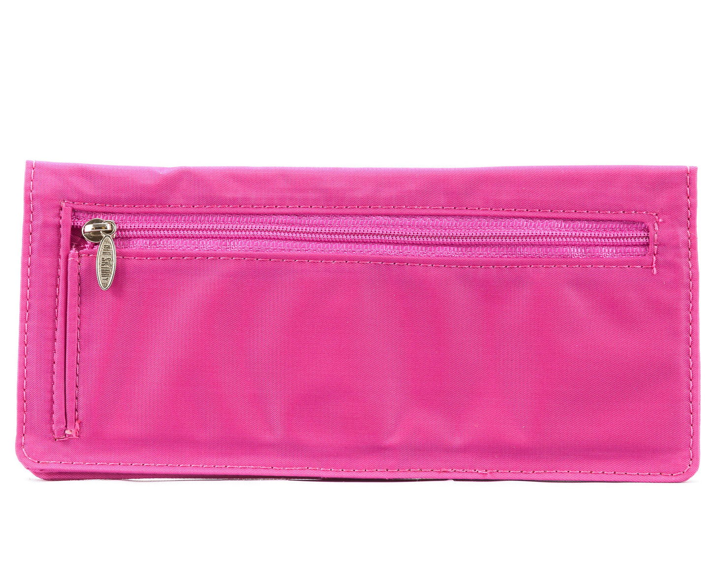 Big Skinny Women's Leather Executive Bi-Fold Checkbook Wallet, Holds Up to 40 Cards,Lightweight, Fuchsia