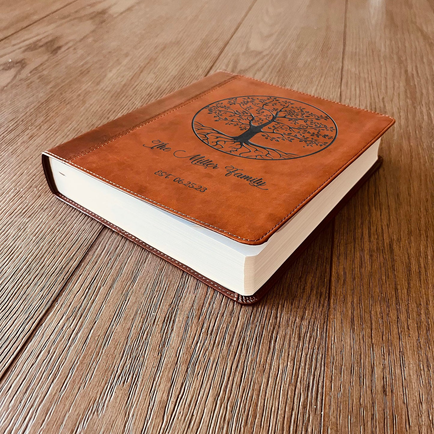 STARKENBURG COMPANY Personalized Family Bible, Custom Engraved ESV Family Journaling Study Bible, For Anniv. & Wedding Gifts