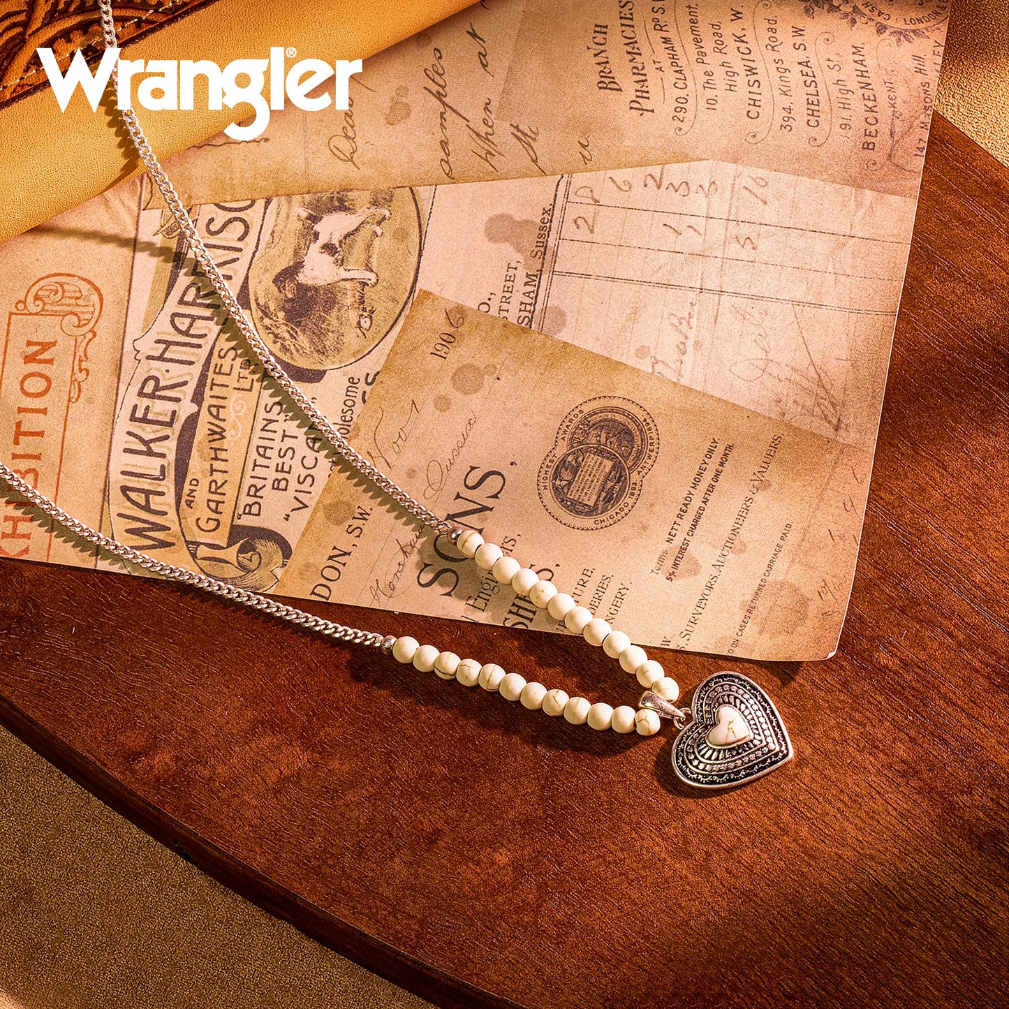Montana West Wrangler Western Pendant Necklace for Women 14k Gold Silver Heart Statement Turquoise Cowgirl Vintage Trendy Fashion Jewelry WNS-2021S-WT