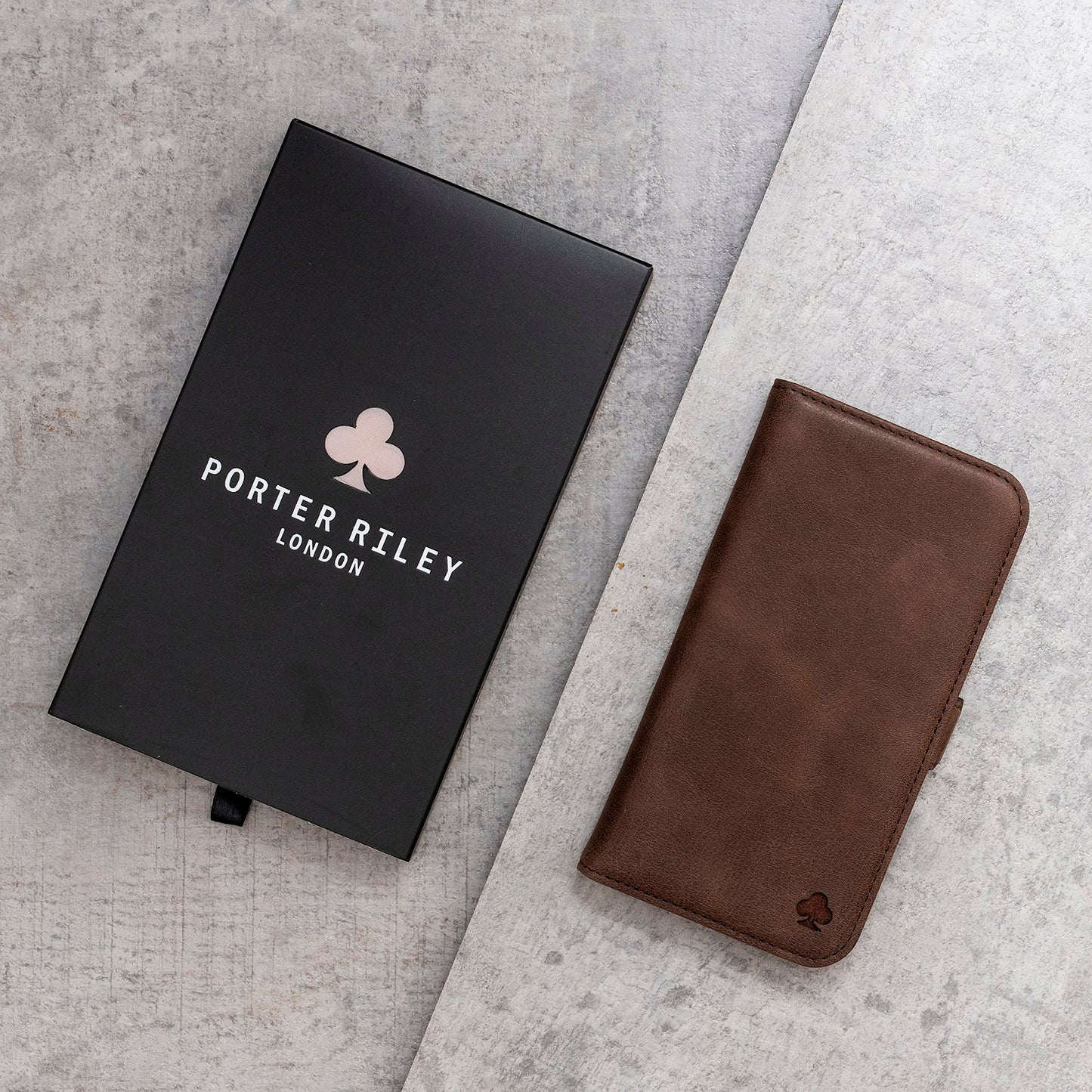 Porter Riley - Leather Case for Samsung Galaxy S23. Premium Genuine Leather Stand Case/Wallet/Cover (Chocolate Brown)